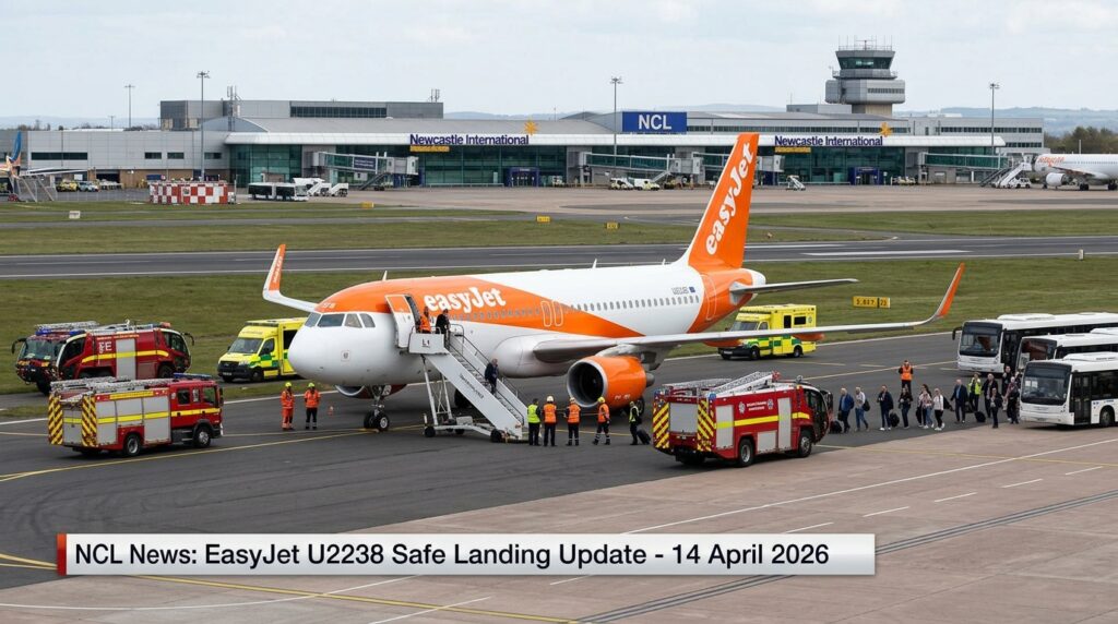 easyjet flight u2238 emergency landing newcastle