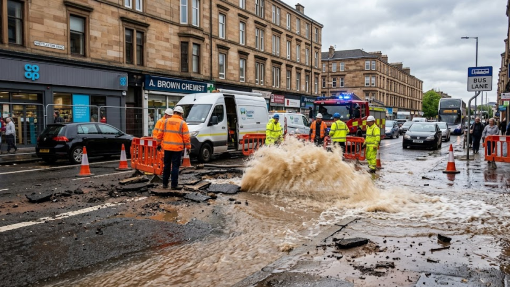 glasgow water main break shettleston road
