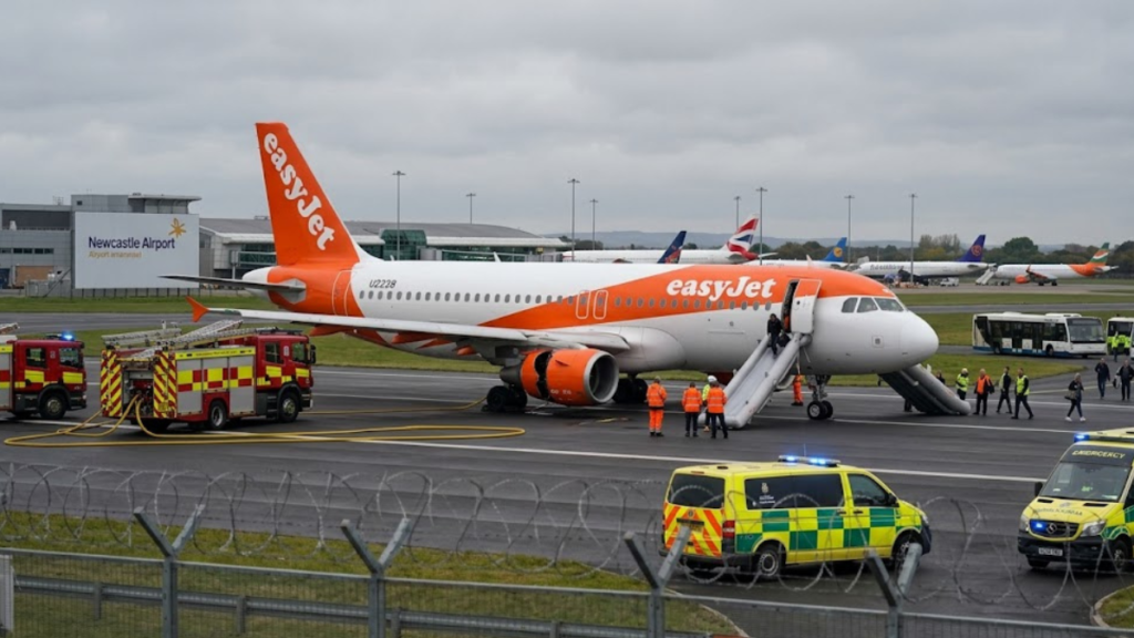 easyjet flight u2238 emergency landing newcastle